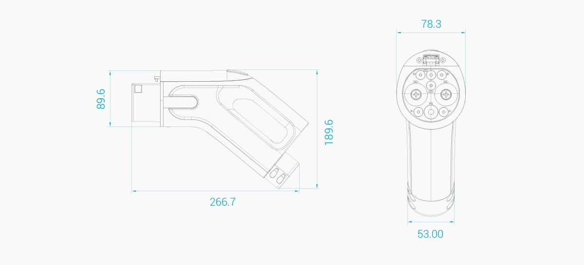 Workersbee G4.0 GB/T Liquid-Cooled DC Charging Cable Dimensions Workersbee G4.0 GB/T Liquid-Cooled DC Charging Cable Dimensions